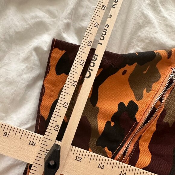 Camo Women LG Neon 90's Pocket Retro Taper High Rise Cargo Joggers Elastic Ankle - Picture 6 of 9